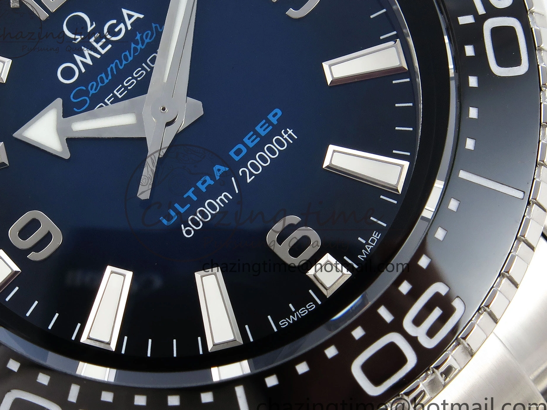 0506 EasyCare SEAMASTER PLANET OCEAN 6000M ULTRA DEEP 45.5MM SS TF 1:1 BEST EDITION BLUE DIAL BLACK BEZEL ON SS BRACELET A 7760